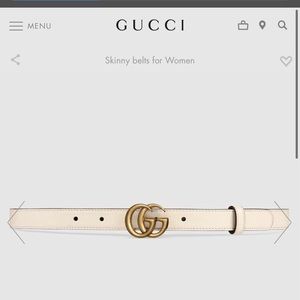White Gucci small belt